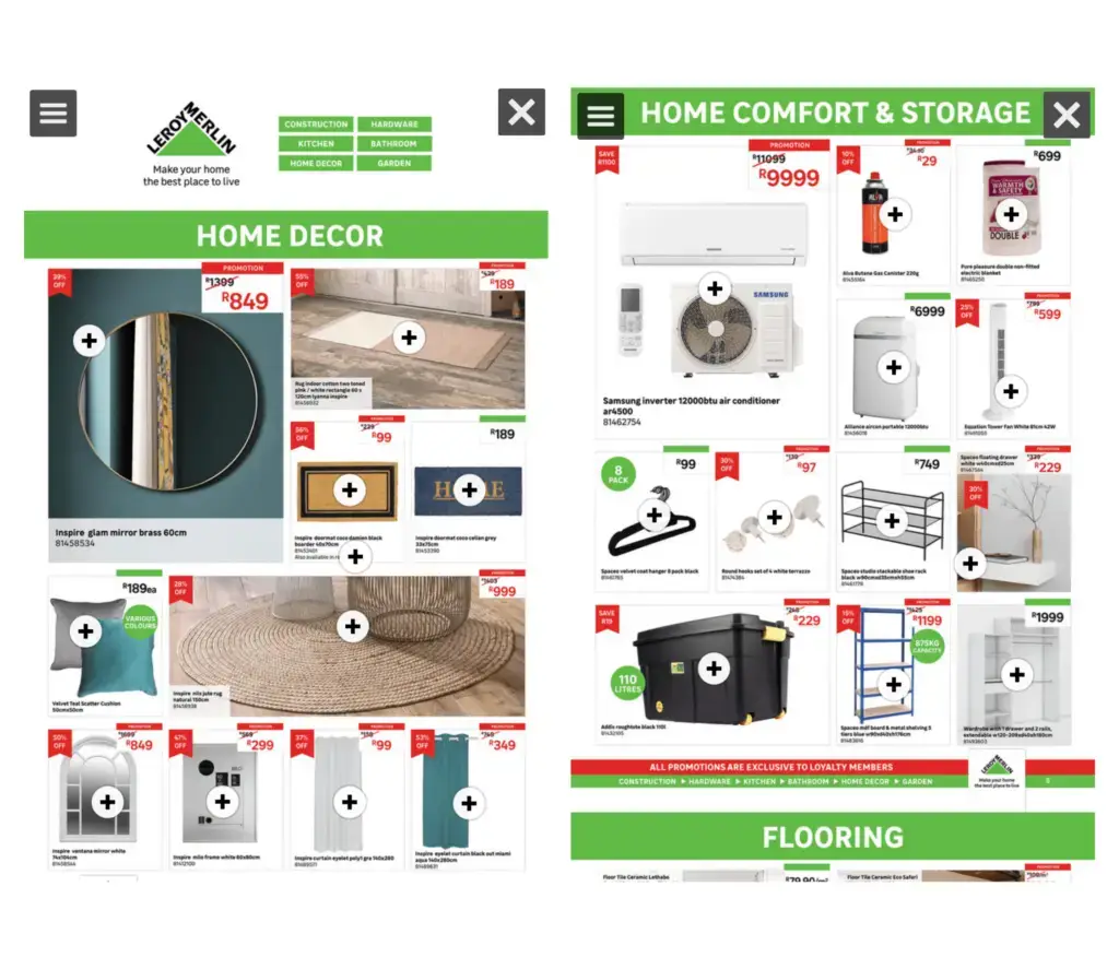 image shows a digital flyer with leroy merlin products