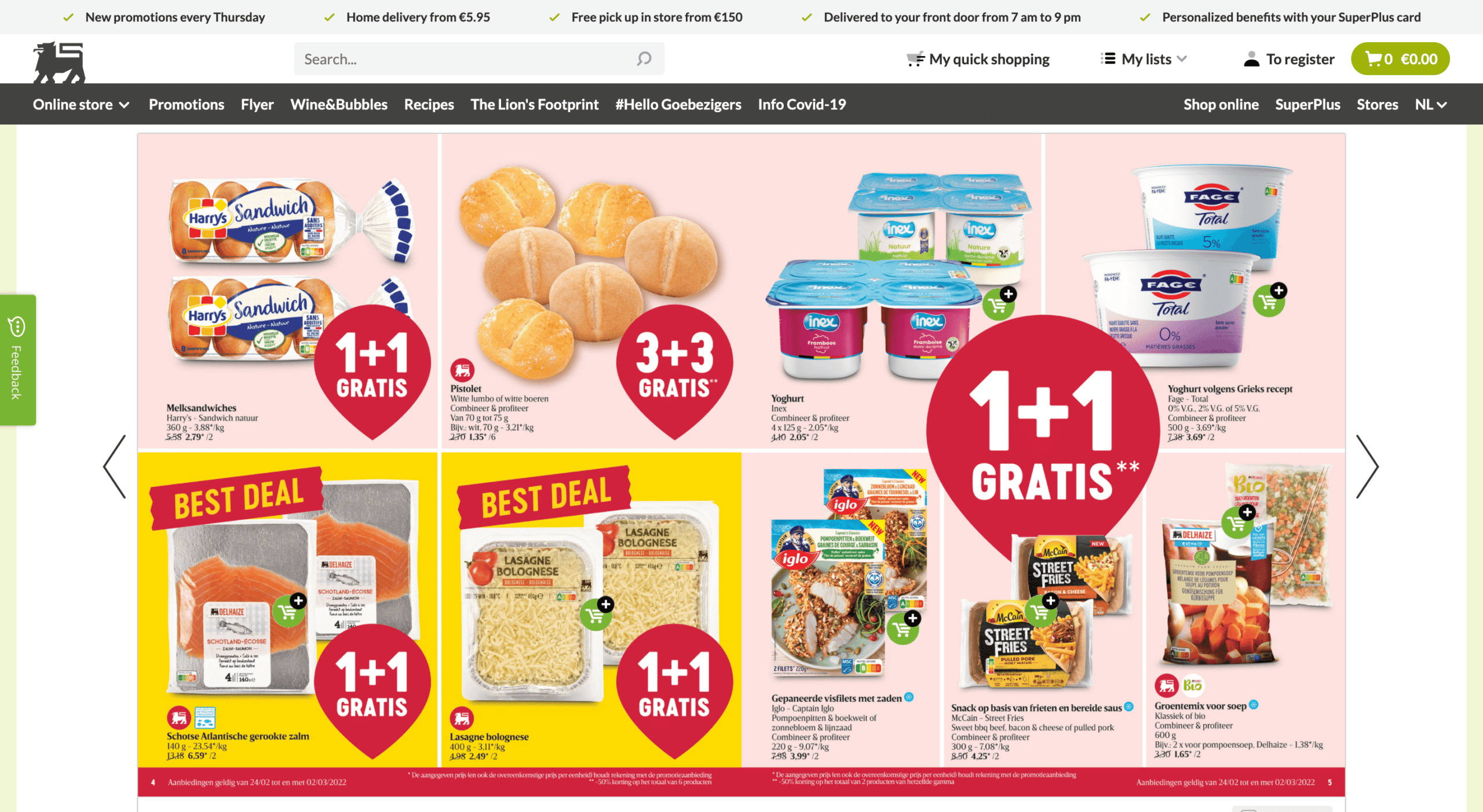Five Online Channels to Distribute Your Digital Publications On 2 Screenshot of Delhaize's promo flyer embedded in their website. Showing a selection of food on offer.