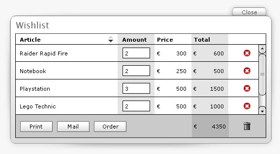 The wishlist inside a Publitas.com publication The wishlist inside a Publitas.com publication