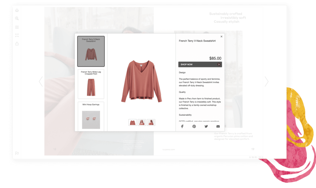 fashion product view with carousel v3 Publitas