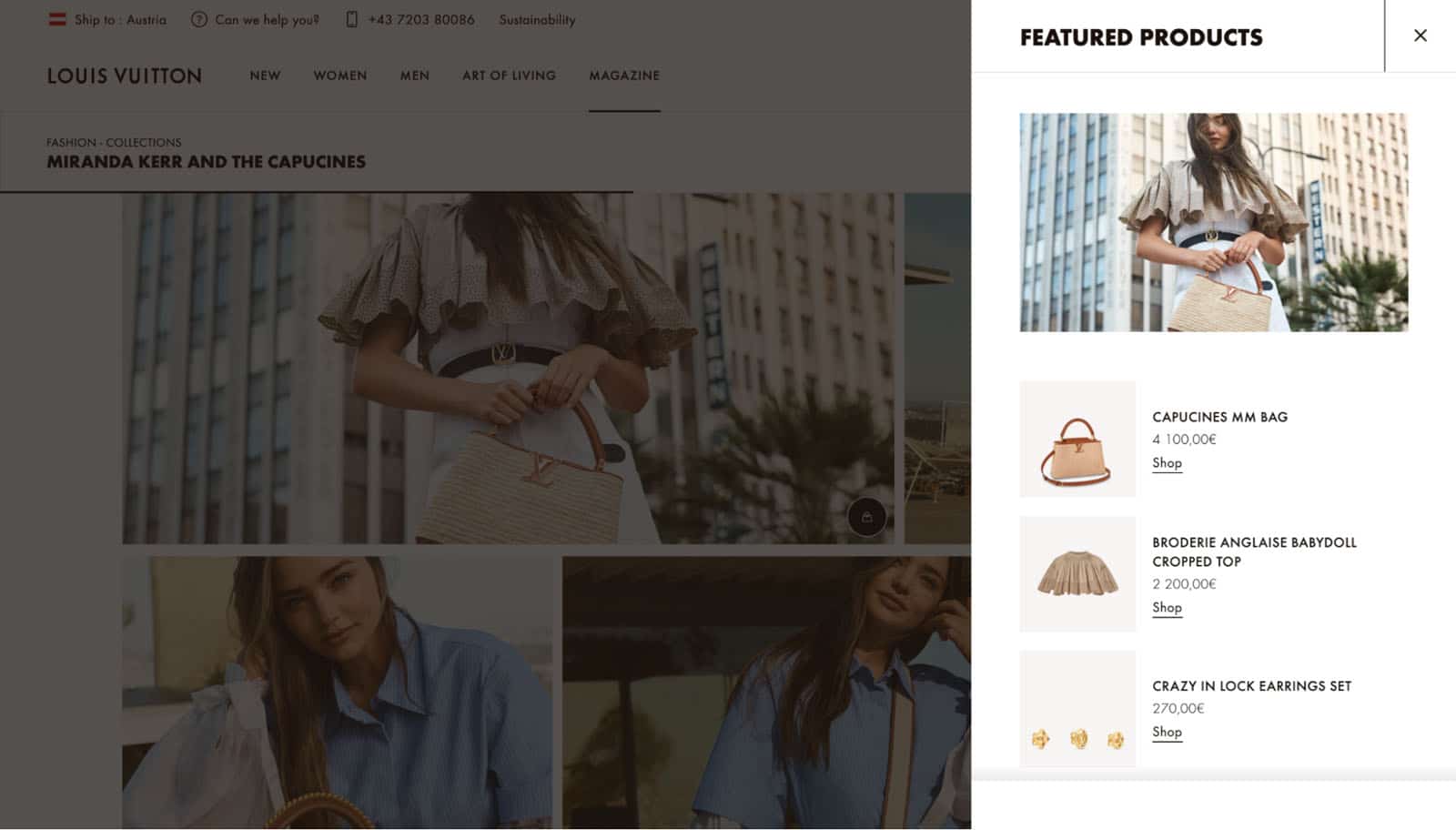 Structure Your Online Store for Browsing Shoppers With Content Marketing 2 A side-panel showing the products worn by the model in the photo.