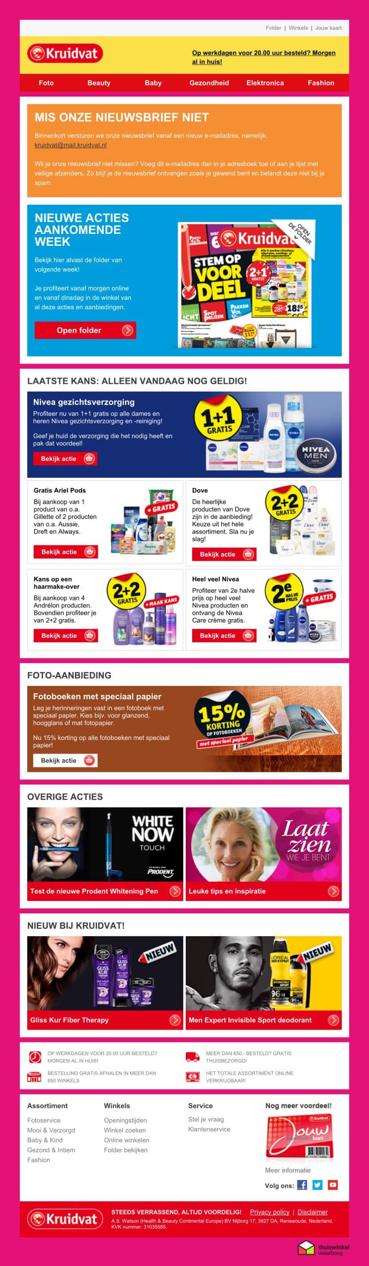 8 Examples of How Catalogs Can Provide Value In Your Newsletters 4 A mail sent out by Kruidvat, highlighting their upcoming week’s weekly ad (light blue section).