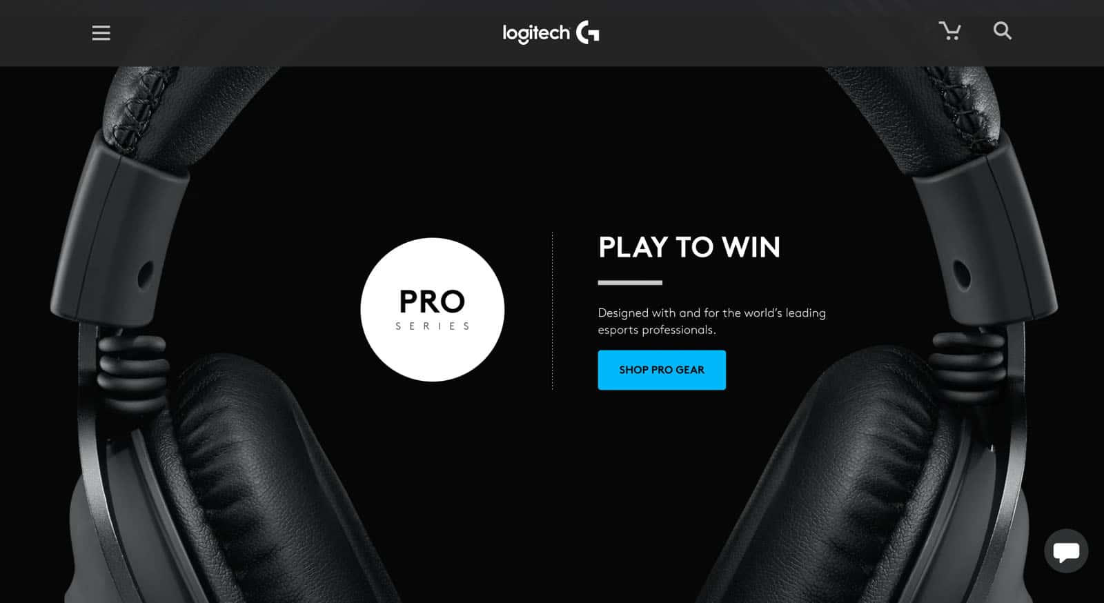 Ecommerce beyond Holiday Shopping: Market Segmentation and Opportunities for Thematic Specials 2 Screenshot of Logitech's site for pro gamers. Showing a Pro series headphone with copy Play to Win.