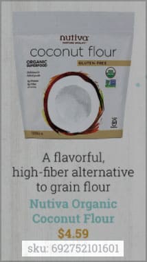 Vitacost displaying SKUs below the products in their catalog.