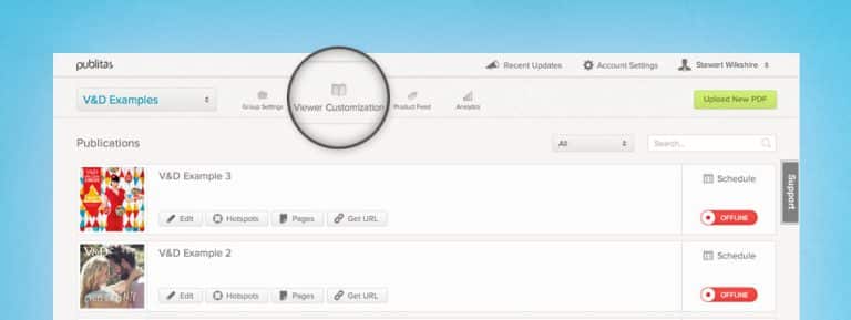 product update viewer customization search Publitas