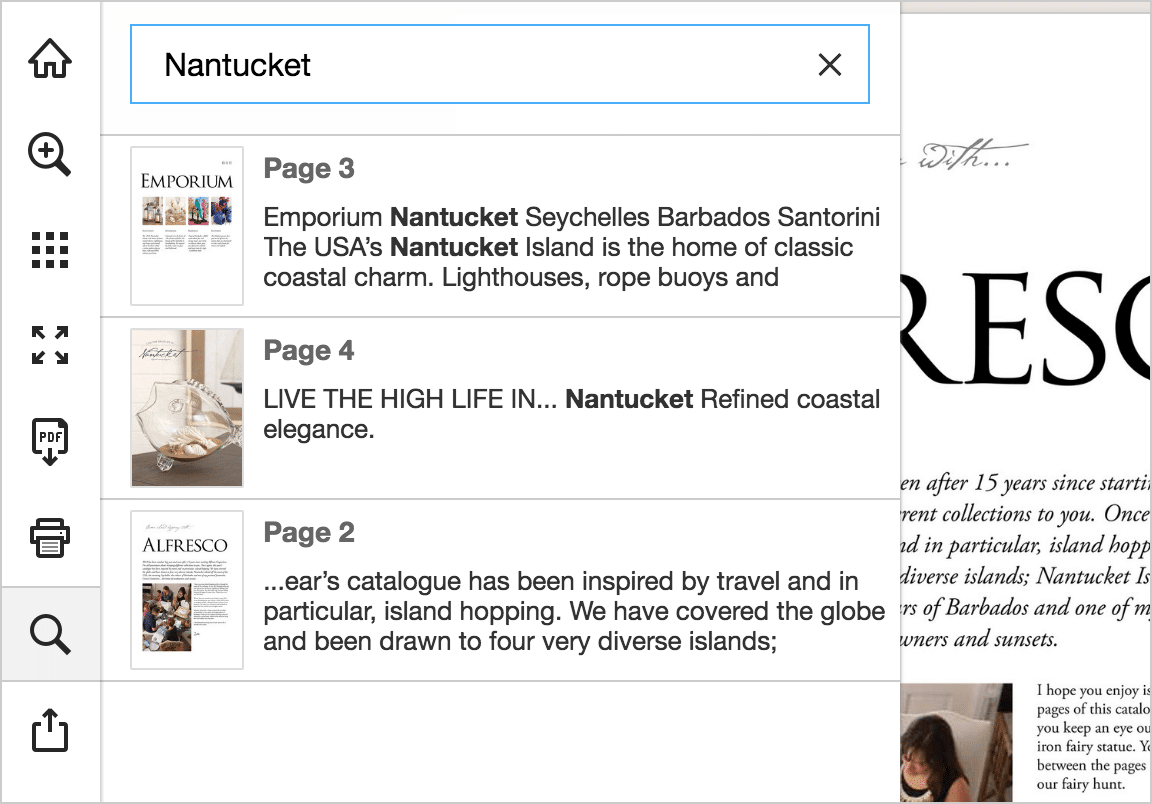 6 Tips to Improve SEO for Your Publication 2 Search results (SEO) in a Publitas online publication.