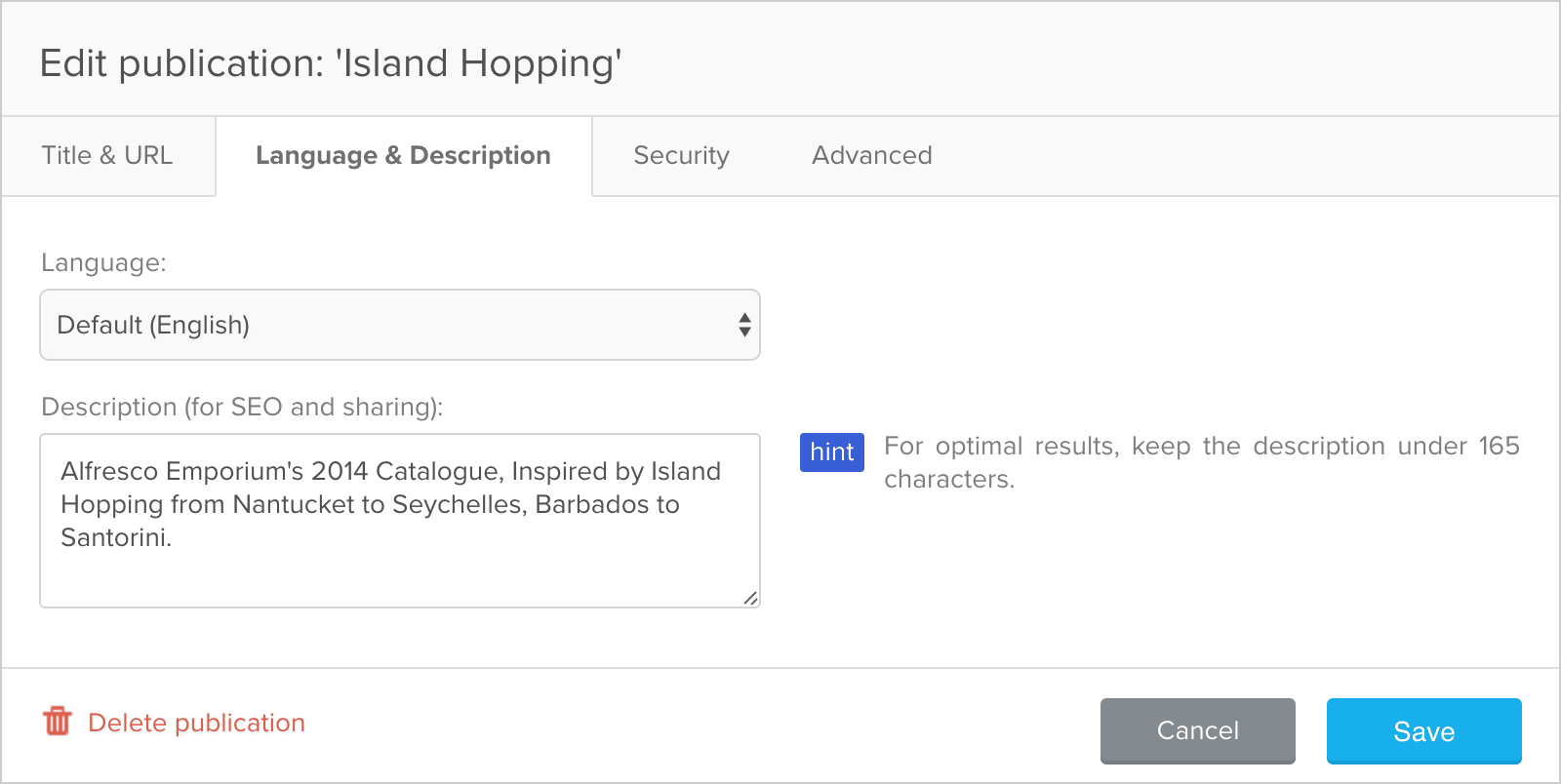 6 Tips to Improve SEO for Your Publication 6 Writing a concise description for your publication in Publitas.