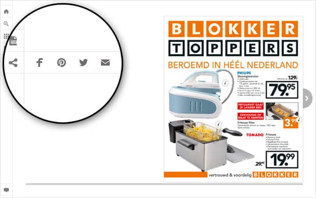 Product Update: Change Default Mouse-Over & CTA Texts 4 Sharing options in Publitas online publications for desktop users.