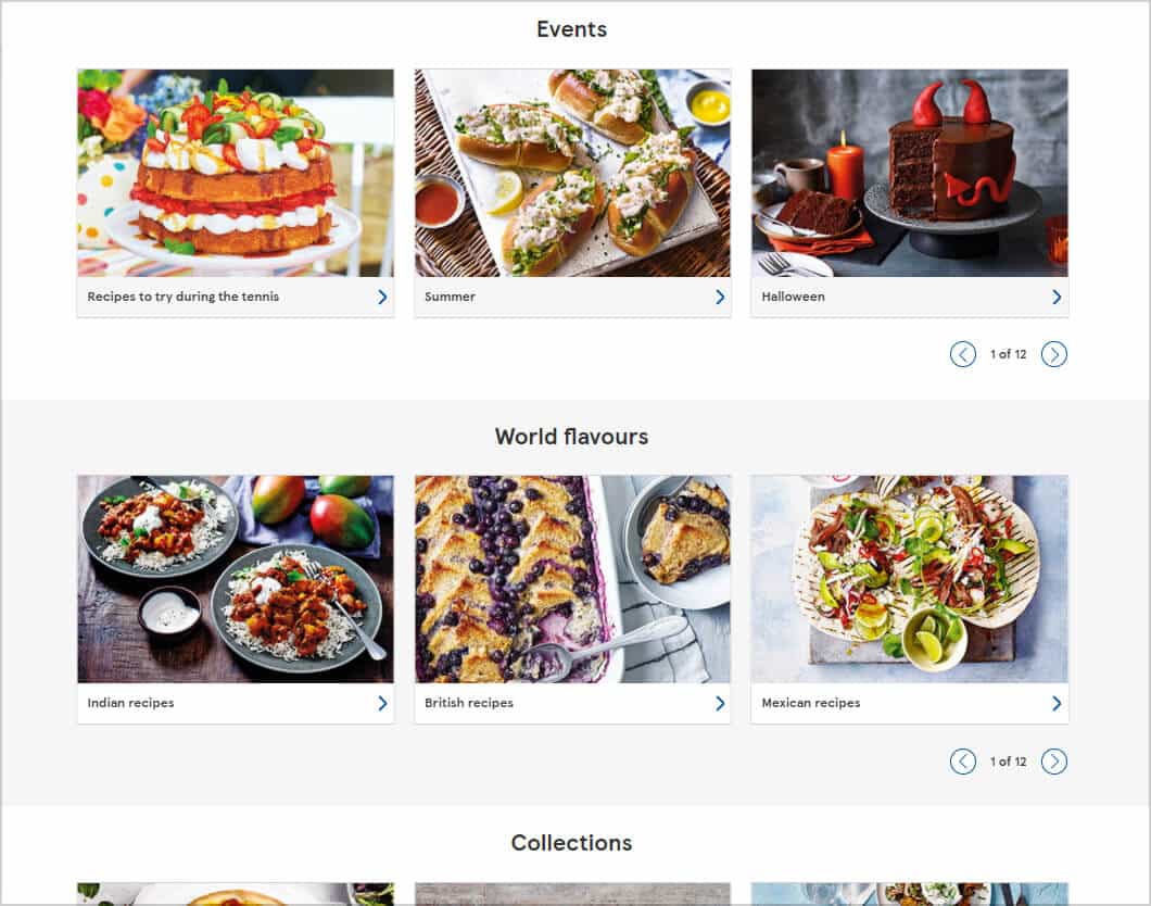 How Content Is Shaping the Way Consumers Shop for Groceries 3 Images of recipes in various categories.