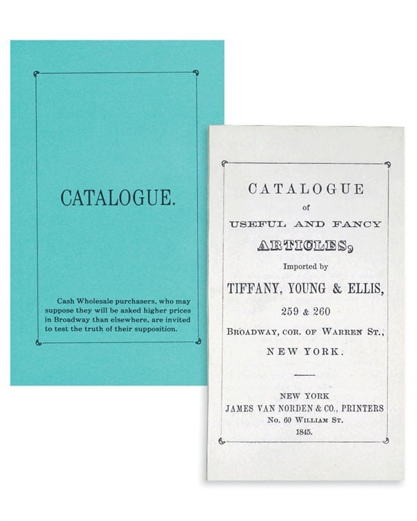 Pages from Tiffany & Co’s 1845 Blue Book 
