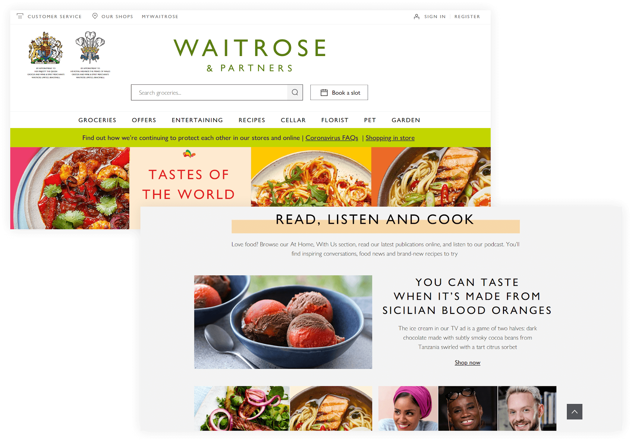 How Content Is Shaping the Way Consumers Shop for Groceries 2 Examples of food suggestions on Waitrose's site.