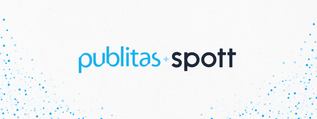 logos of Publitas and Spott