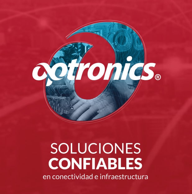 Logo Optronics sur fond rouge