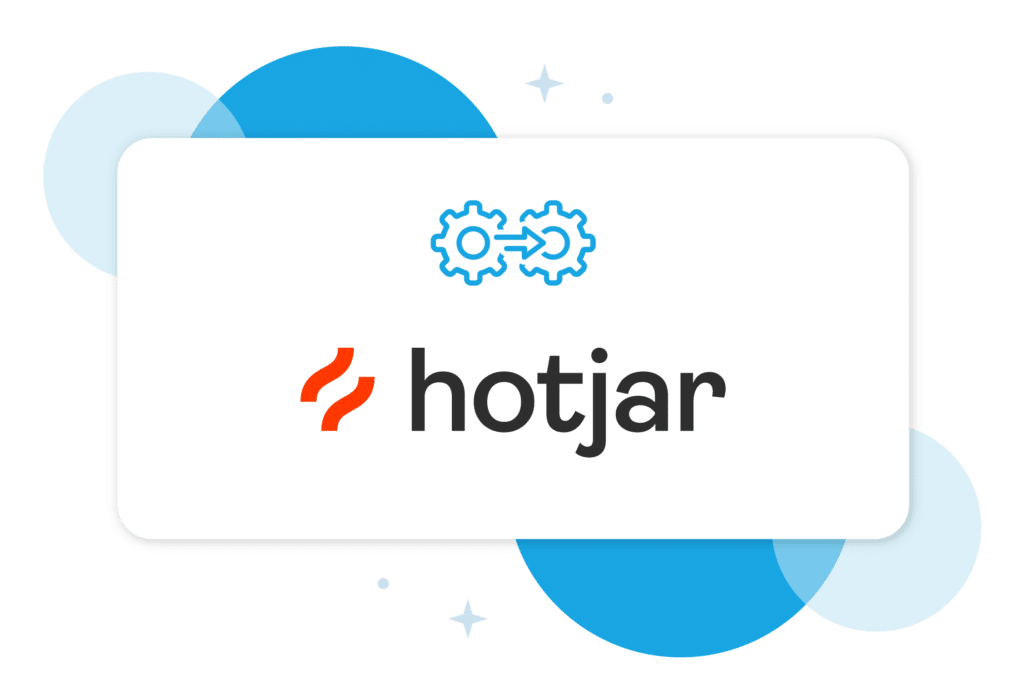 Logo Hotjar et deux engrenages s'accrochant l'un à l'autre