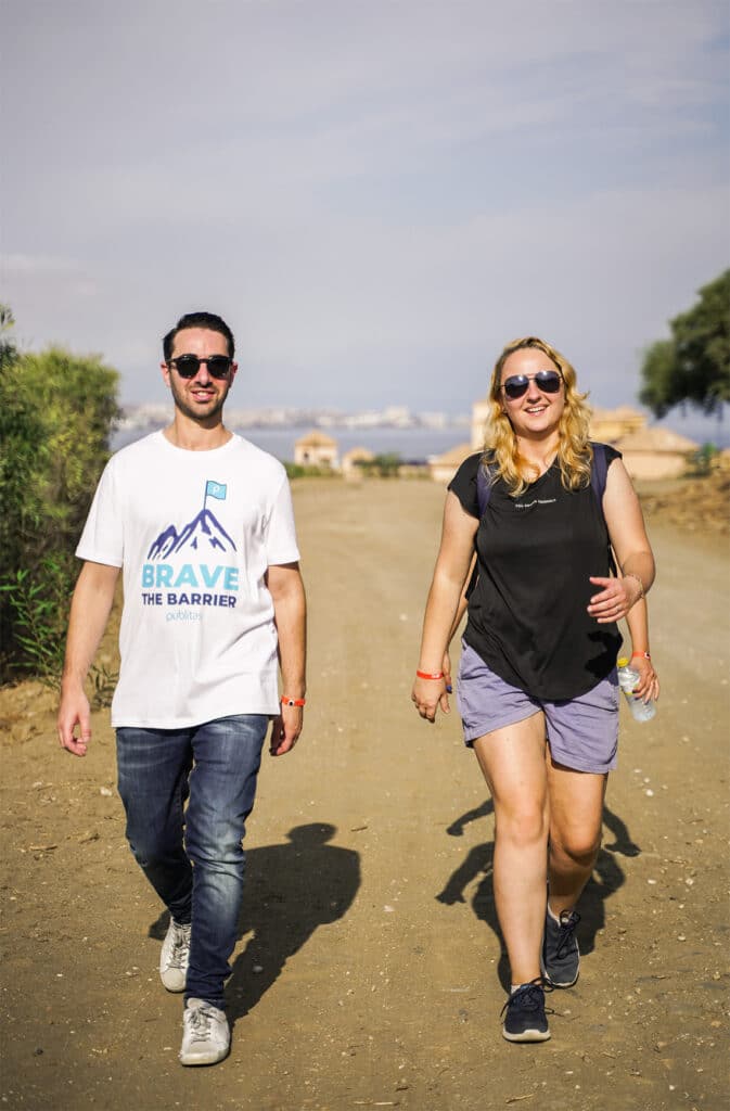 Three Publitas team members walking.