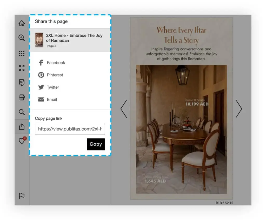 Ramadan Online Catalog Inspiration: Features to Focus On 5 online catalog social share Publitas