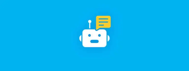 An icon of a chatbot on a blue background to represent Retail AI.