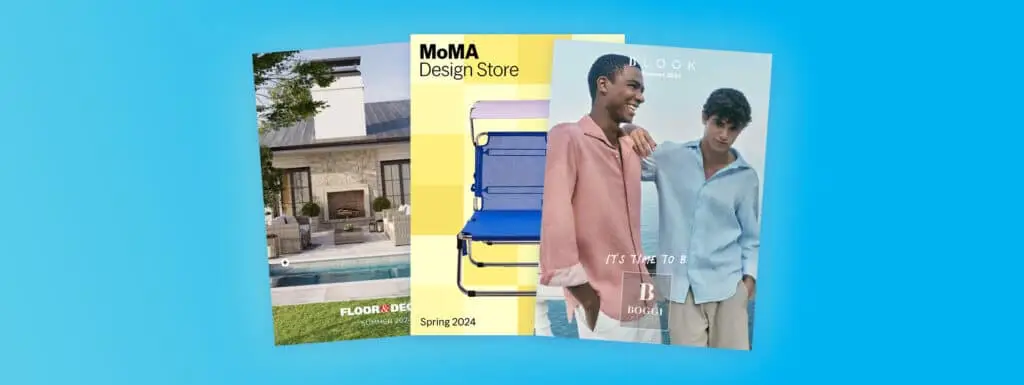 A collection of summer-themed digital catalog covers. Bright outside, yellow colors, and stylish summer fashion.