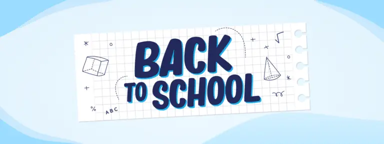 A back to school banner with trigonometry shapes and maths symbols