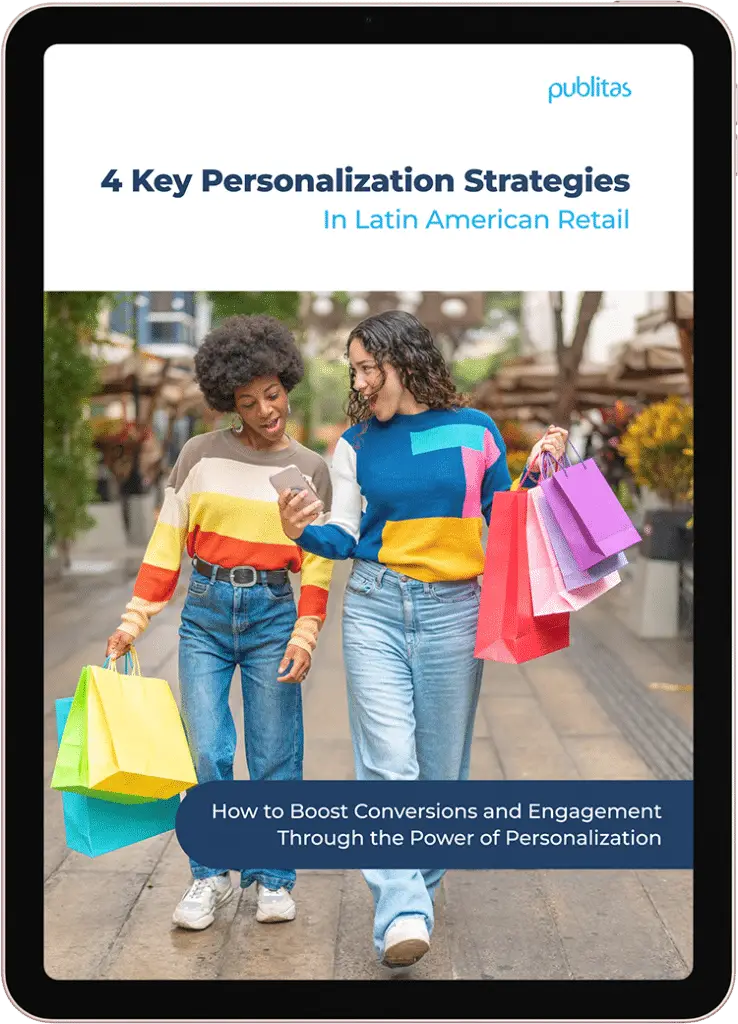 ebook: 4 key personalization strategies latam. Two women holding shopping bags.