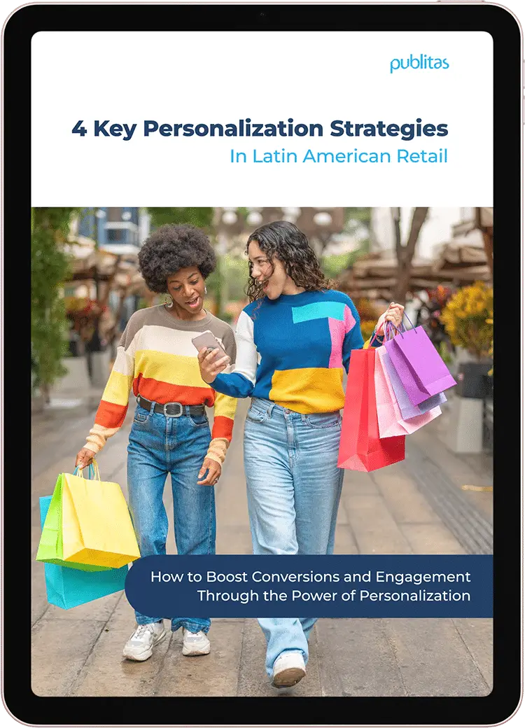 ebook: 4 key personalization strategies latam. Two women holding shopping bags.