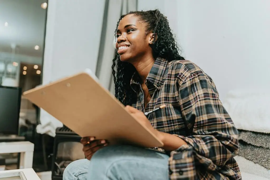 Woman taking notes