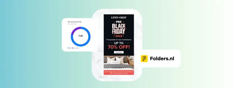 An image showing digital catalogs on a website called folders.nl next to a black friday sign