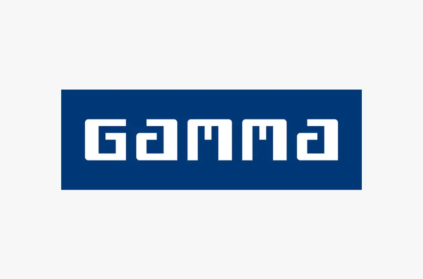 Gamma logo on a grey background