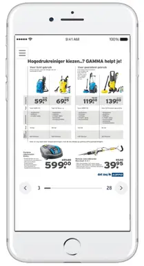 How Gamma Tested and Improved the ROI of Their Digital Brochure 18 GAMMA's unoptimized digital leaflet has tiny, unreadable text and doesn't use space optimally. This makes it non-mobile-friendly.