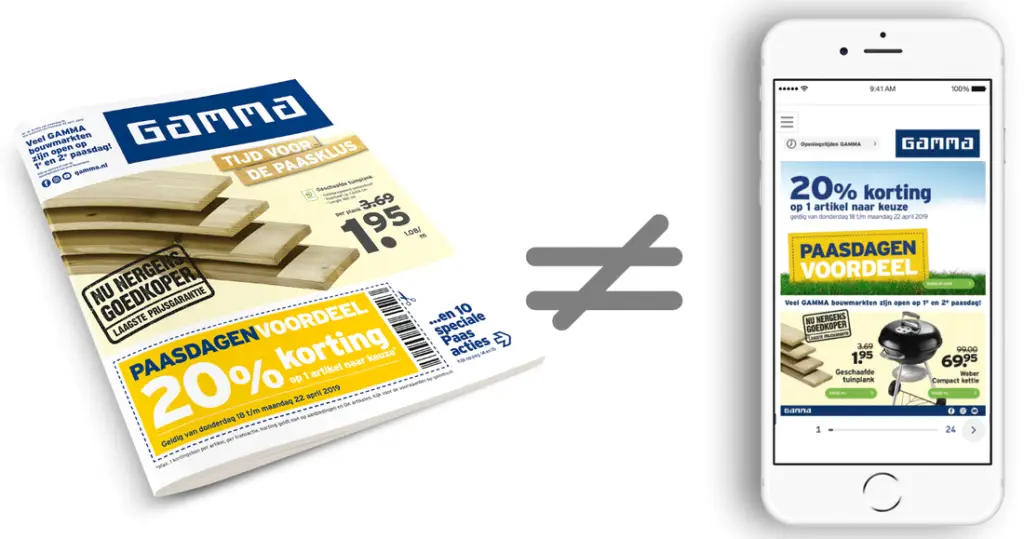 How Gamma Tested and Improved the ROI of Their Digital Brochure 17 GAMMA's paper and digital leaflet side-by-side show that the digital version is not just a 1-on-1 conversion. Paper and digital are not the same.