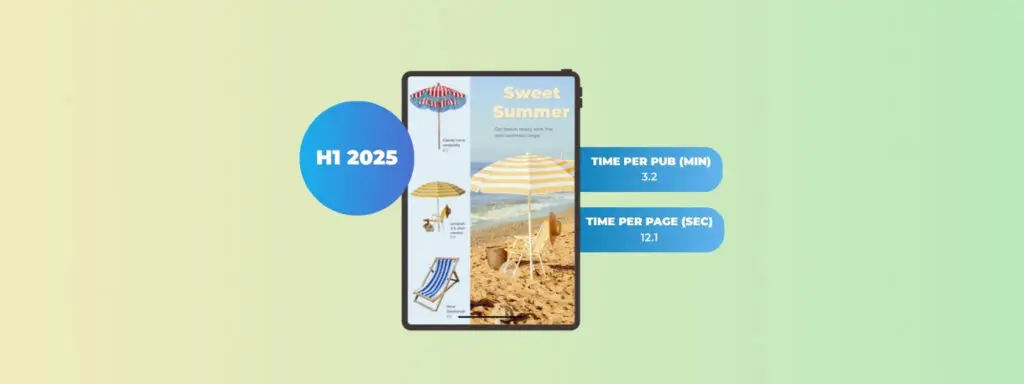 A tablet showing a retail leaflet with catalog performance alongside it