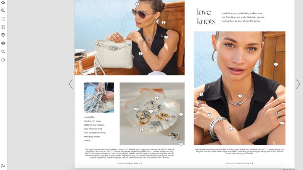 How Supermarkets Use Digital Catalogs to Increase Revenue 1 Image shows digital catalogs interface with two images of a female wearing jewelry