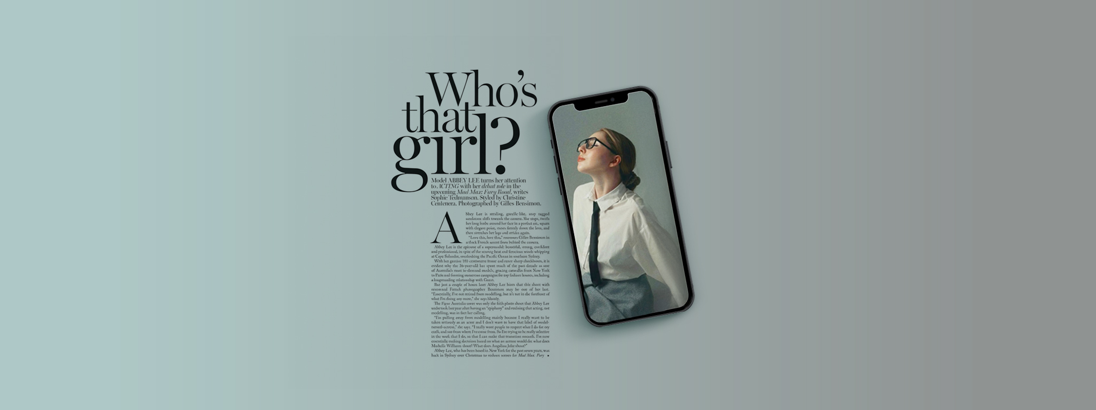 Editorial fashion spread with smartphone showing an effective fashion magazine marketing strategy