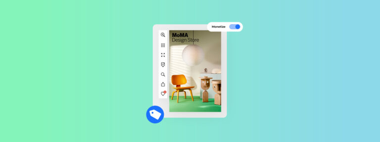 Digital magazine page with shopping features representing revenue generation from digital magazines