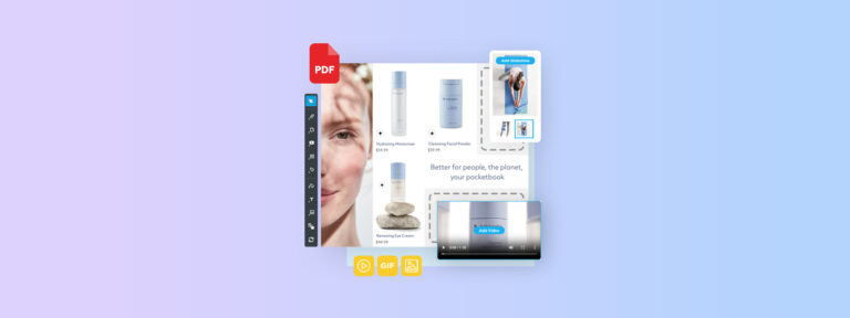 Interactive PDF with product links video and slideshow showing how to create an interactive PDF