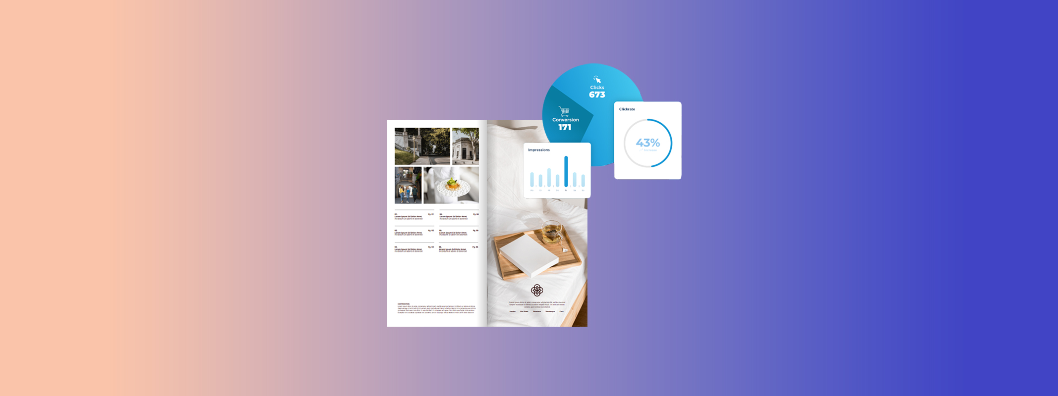Lookbook performance metrics dashboard showing engagement analytics and digital lookbook insights