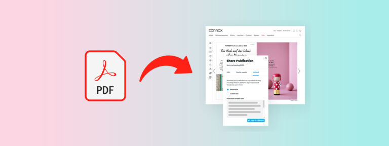 PDF converted to interactive digital publication with sharing and content distribution features