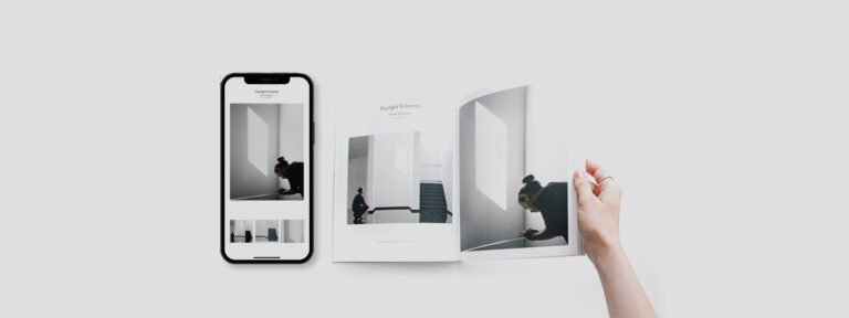 Open photo lookbook with a smartphone showing what a lookbook is for brands